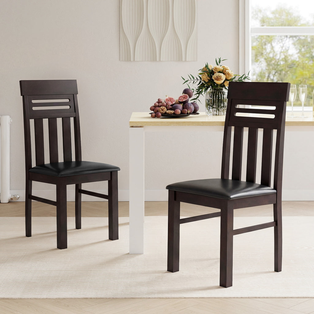 High Back Dining Chairs Set of 2 - Design A, Black