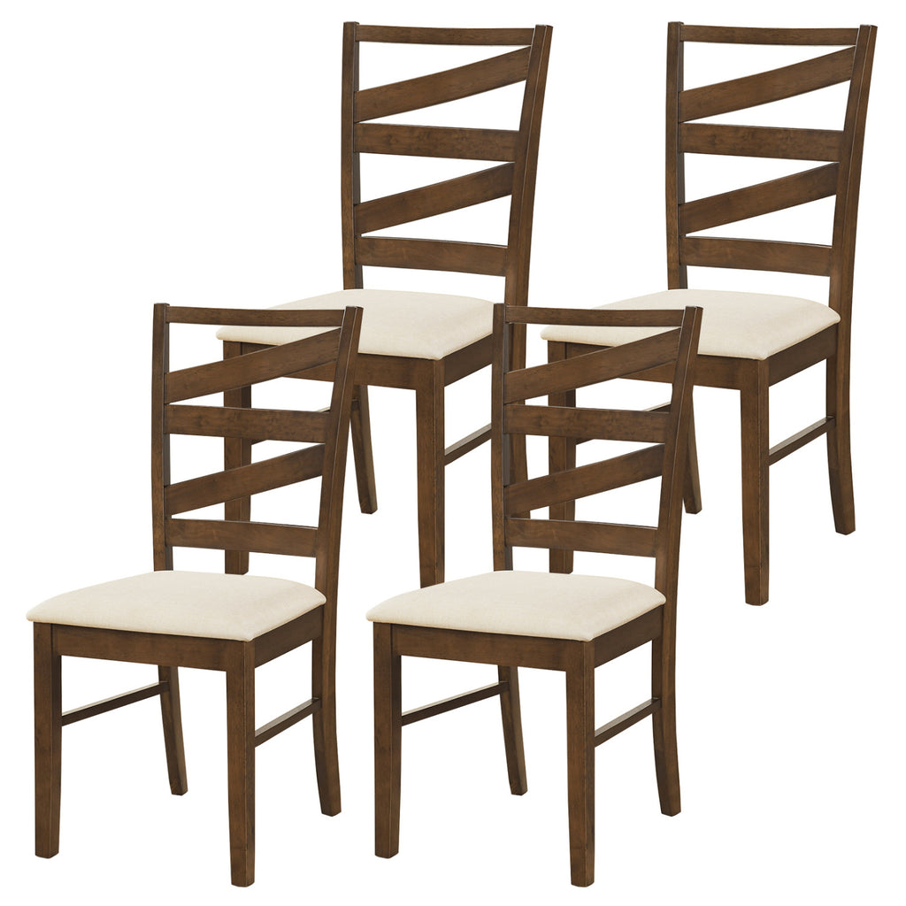 Dining Chairs Set of 4, Brown – Linen Upholstery