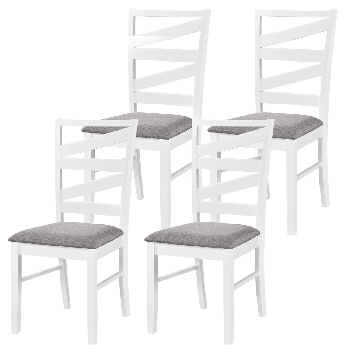 Dining Chairs Set of 4, Brown – Linen Upholstery