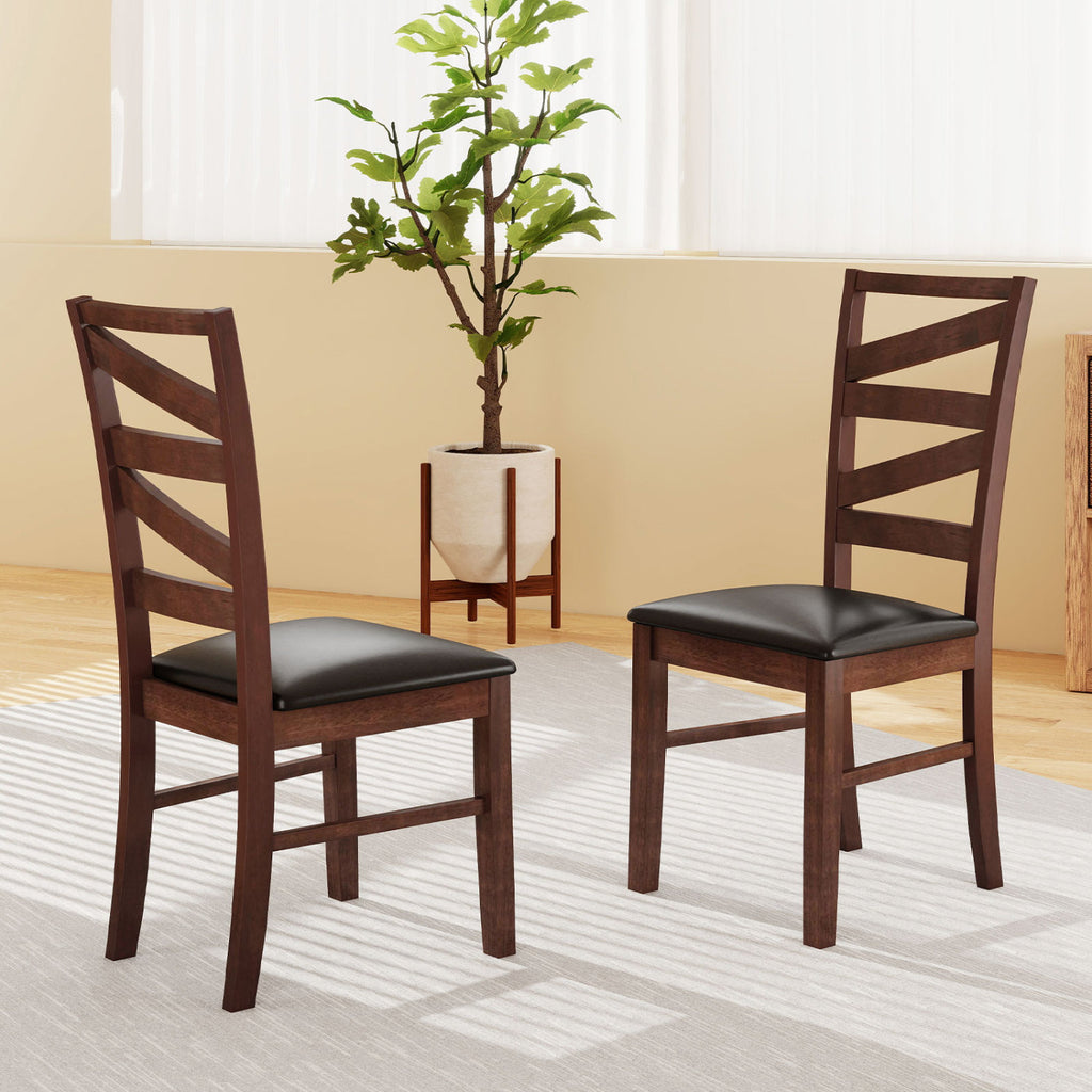 Dining Chairs Set of 2 with Rubber Wood Legs - Walnut