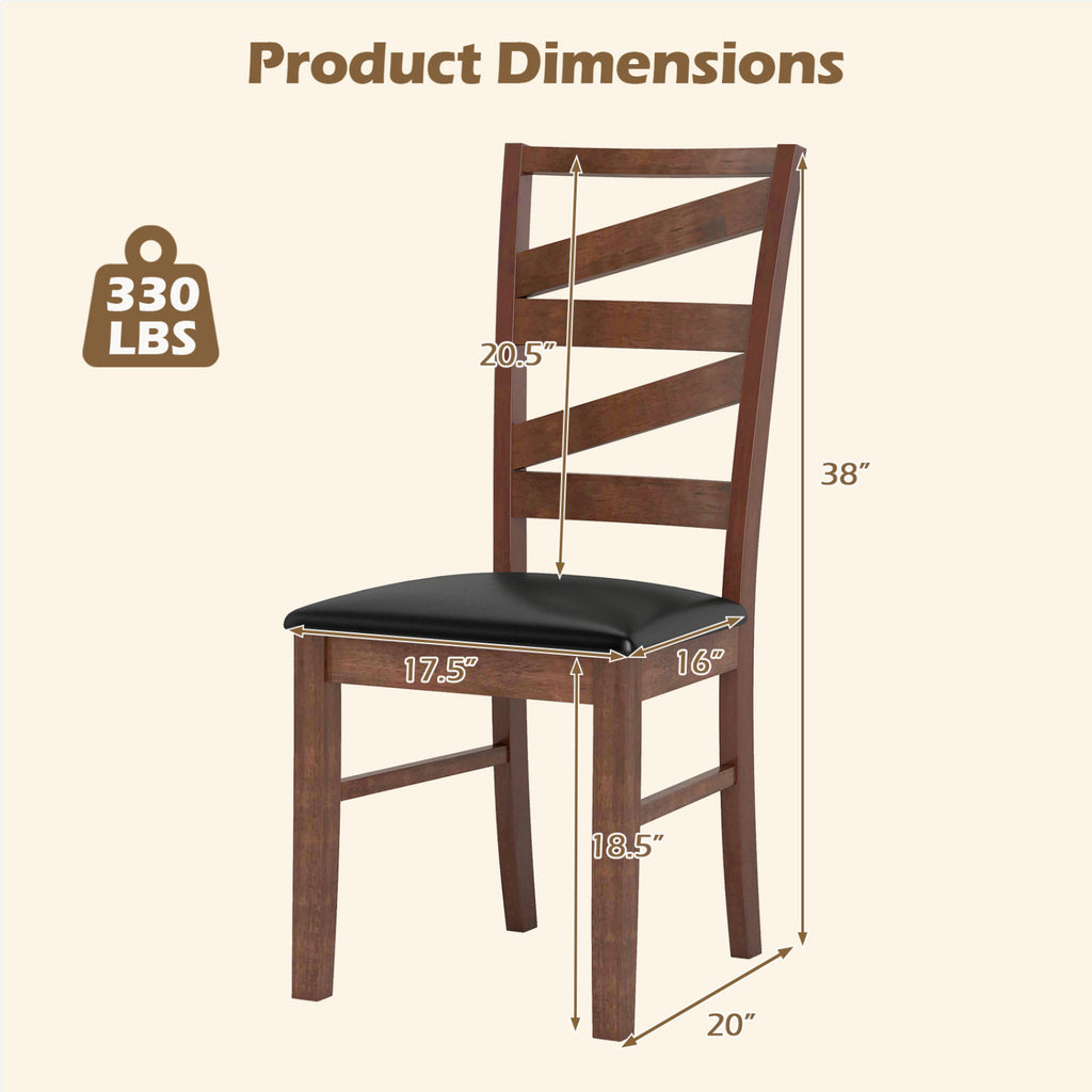 Dining Chairs Set of 2 with Rubber Wood Legs - Walnut
