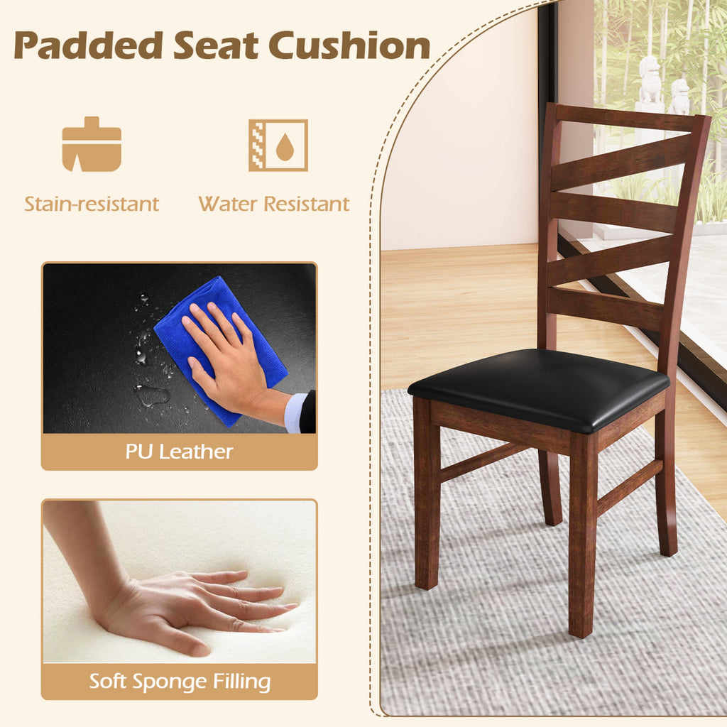 Dining Chairs Set of 2 with Rubber Wood Legs - Walnut