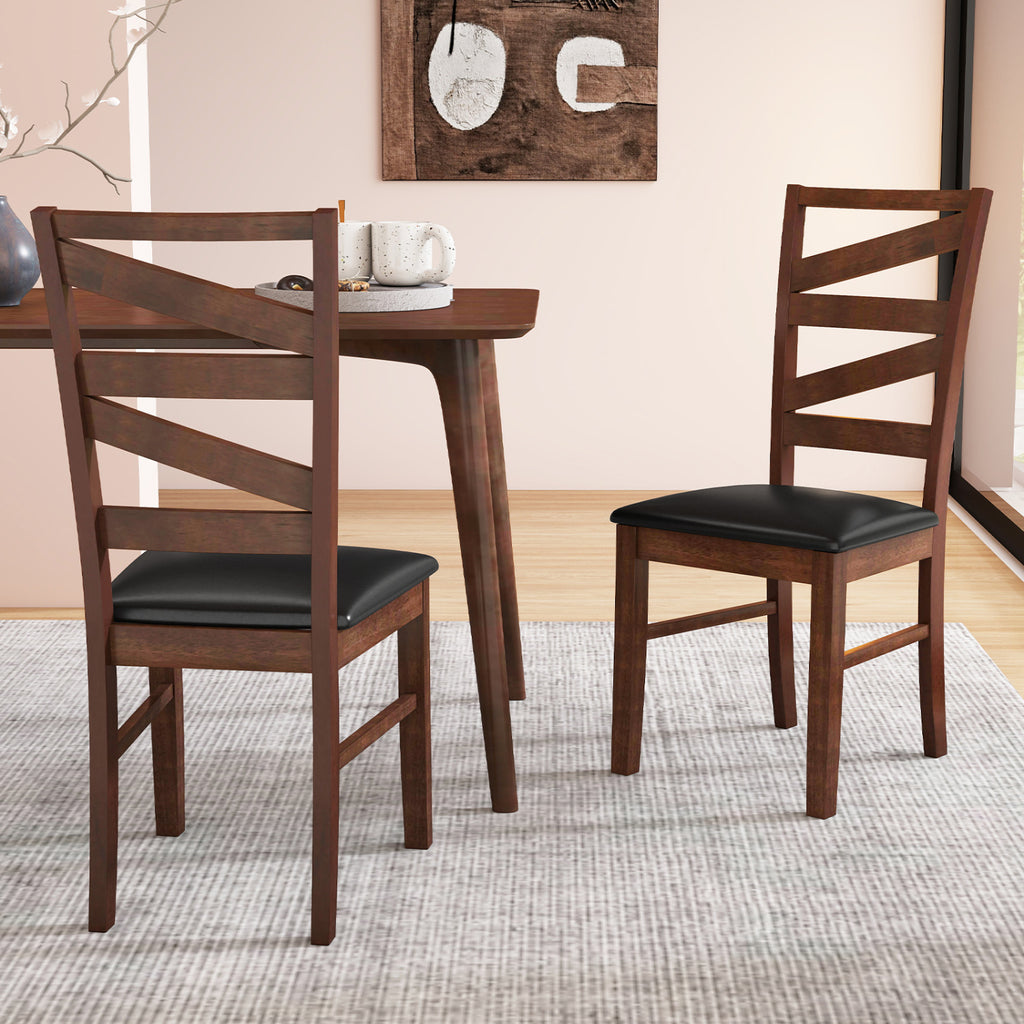 Dining Chairs Set of 2 with Rubber Wood Legs - Walnut