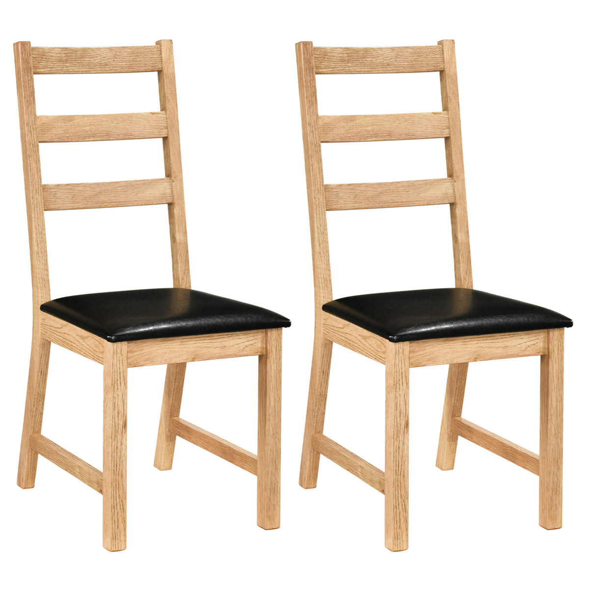 Dining Chairs Set of 2 Farmhouse with Hollowed Backrest - Natural