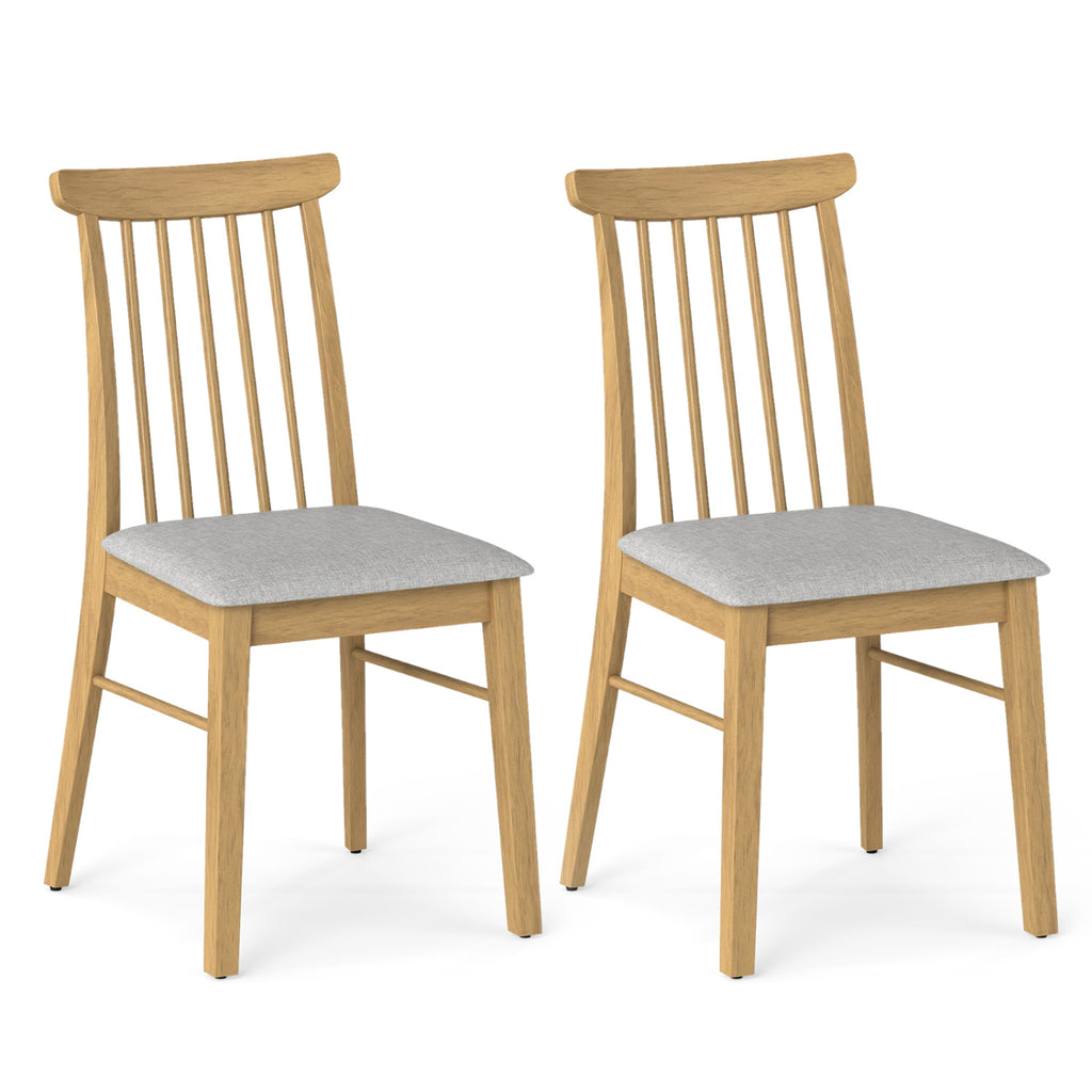 Dining Chairs Set of 2, Natural - Fabric Upholstered