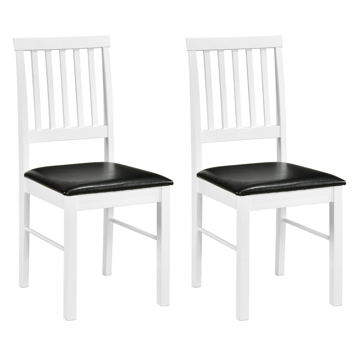 Dining Chairs Set of 2 Mid Century Modern - White