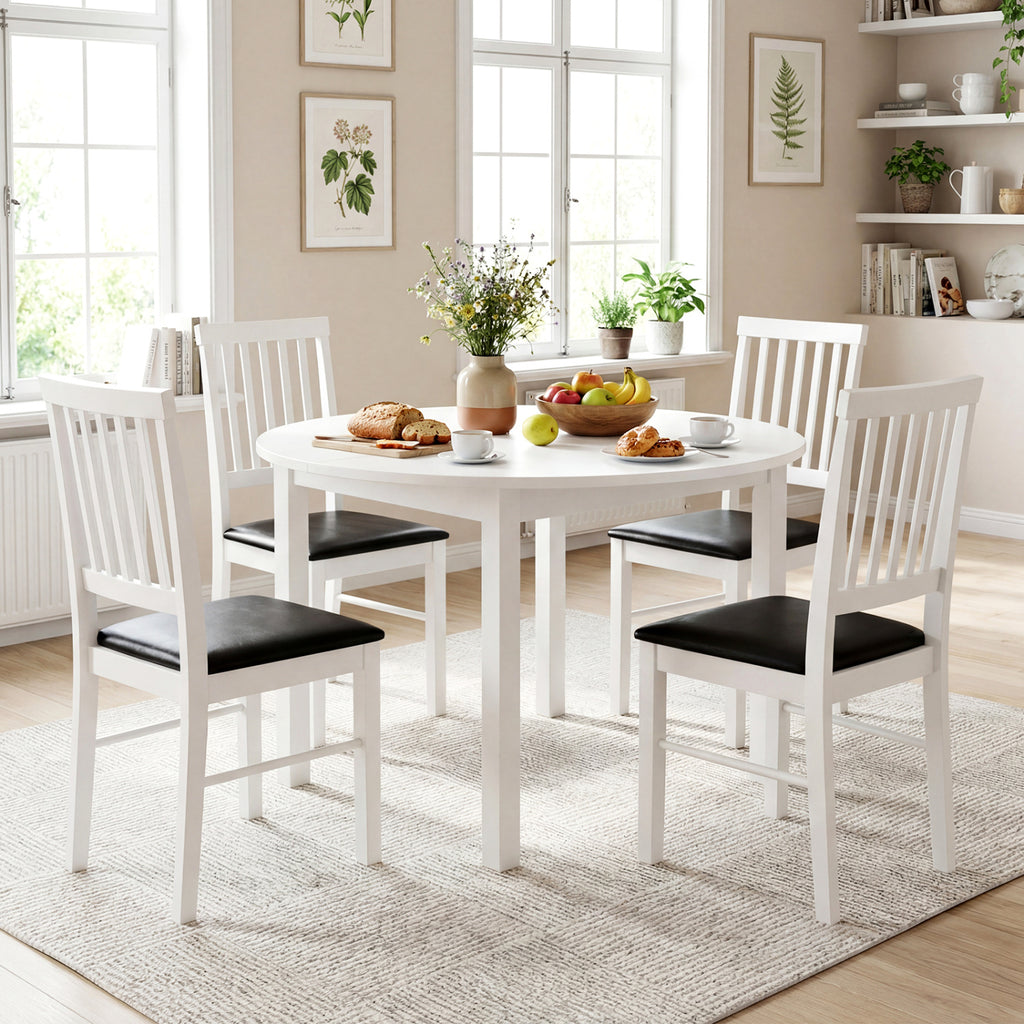 Dining Chairs Set of 2 Mid Century Modern - White