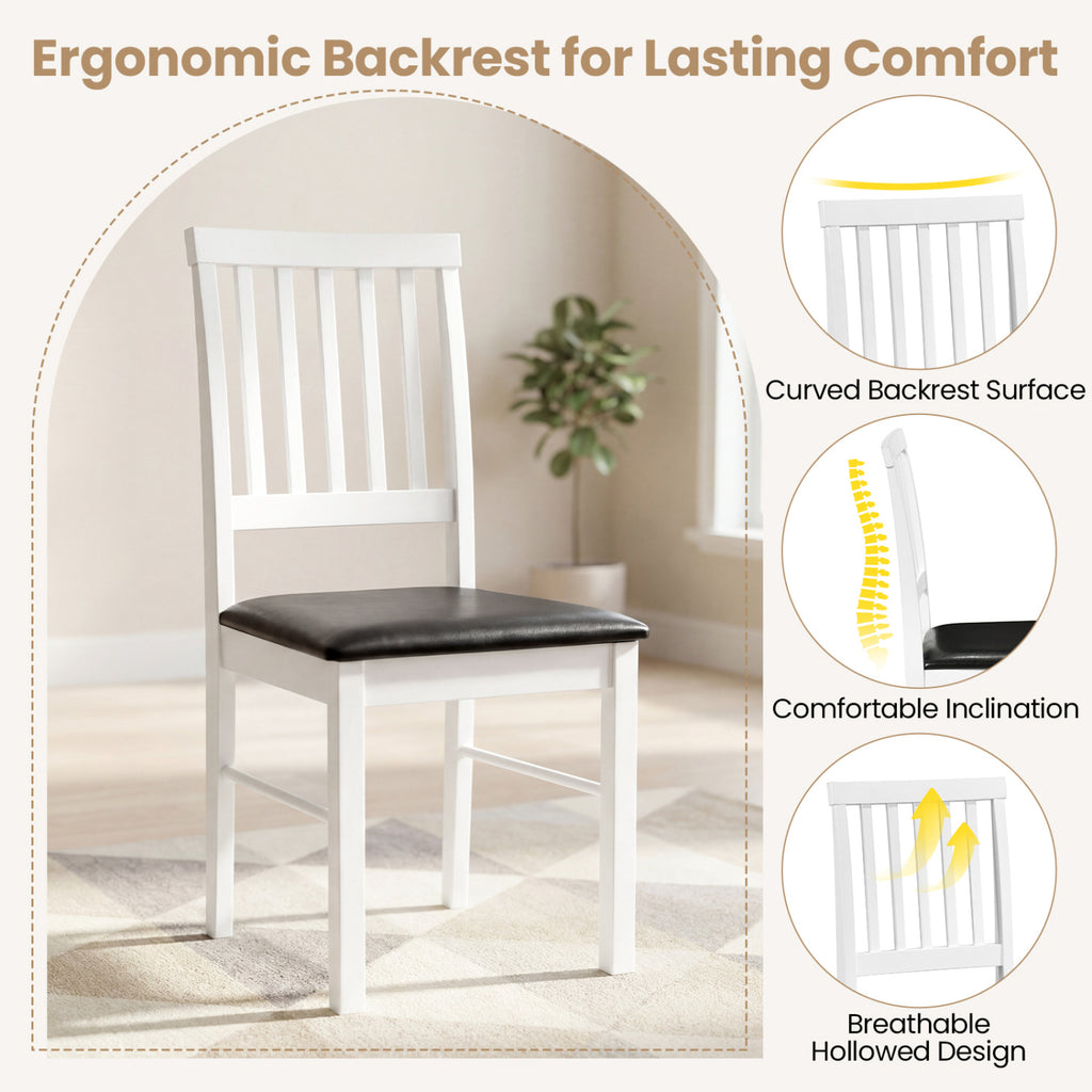 Dining Chairs Set of 2 Mid Century Modern - White