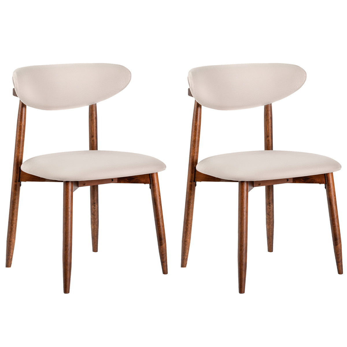 Upholstered Dining Chairs Set of 4, Gray Faux Leather