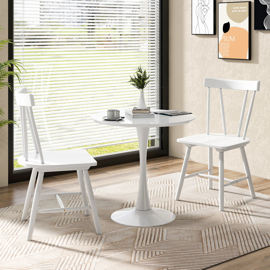 Armless Chair with Solid Rubber Wood Frame, Black