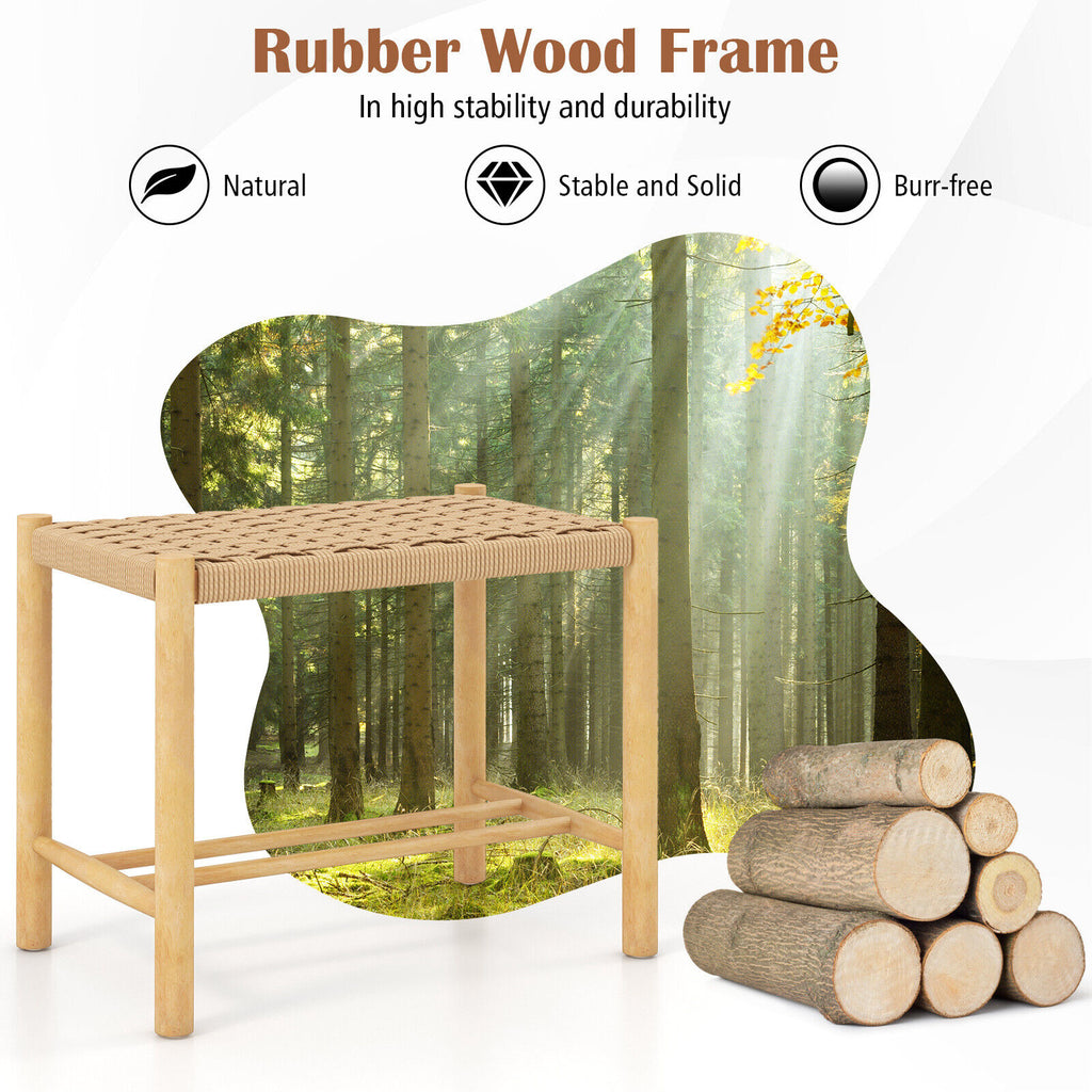18 Inch Dining Stool Set of 2 - Natural, 22" x 14" x 18"