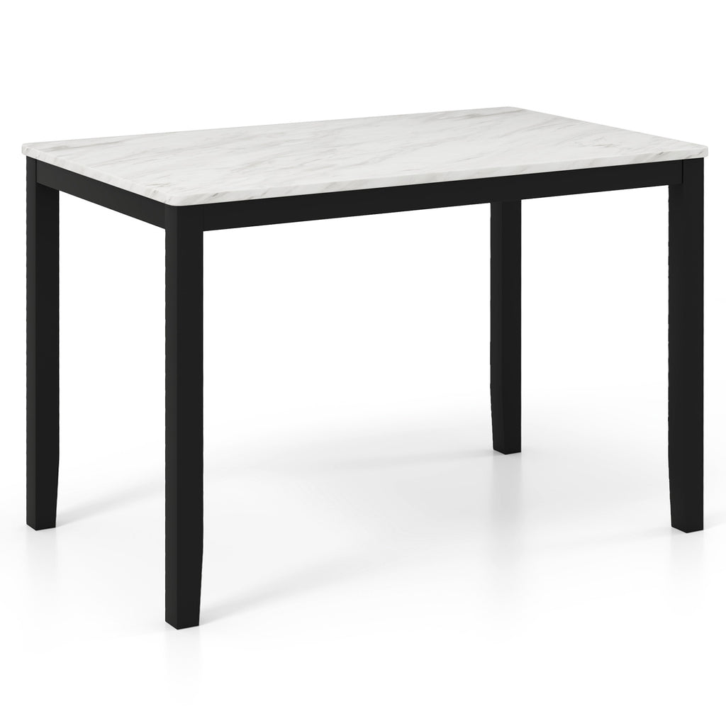 45" Mid Century Dining Table with Faux Marble Top - Black & White