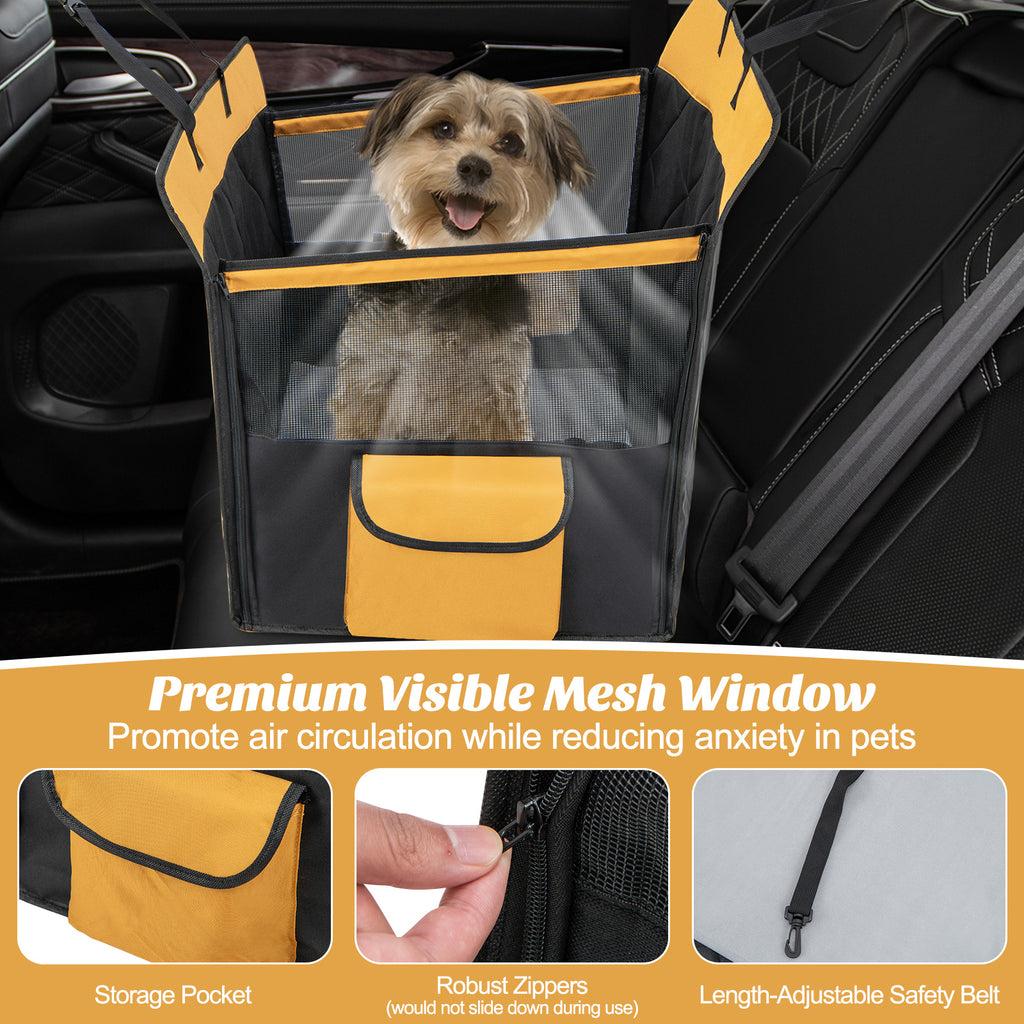 Dog Car Seat Cover for Small and Medium Dogs with Mesh Window - Black, Variation of THIS listing