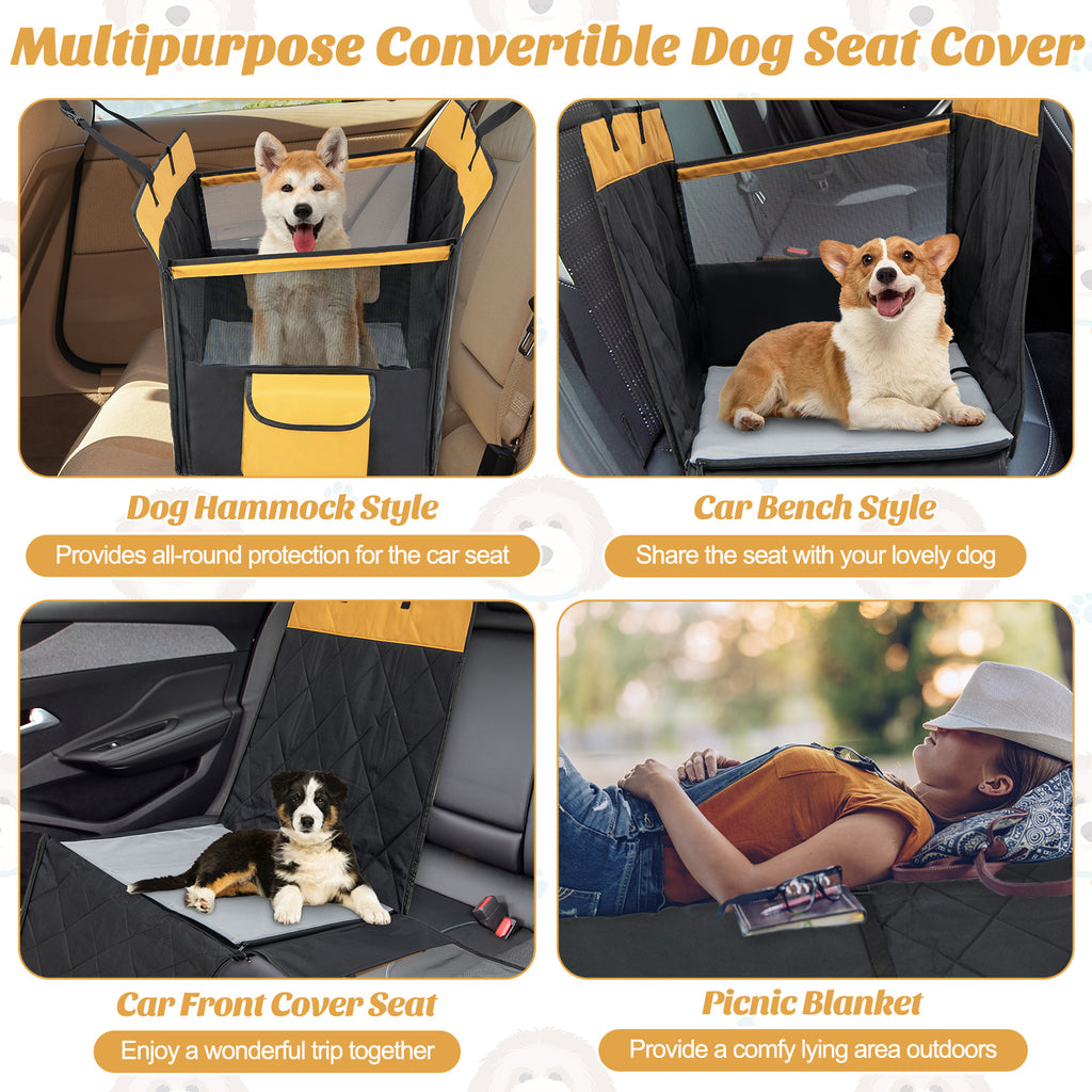 Dog Car Seat Cover for Small and Medium Dogs with Mesh Window - Black, Variation of THIS listing