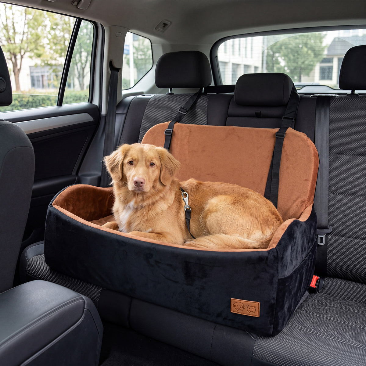 M Dog Car Seat Foam Booster for Medium & Large Dogs - Orthopedic Support & Safety