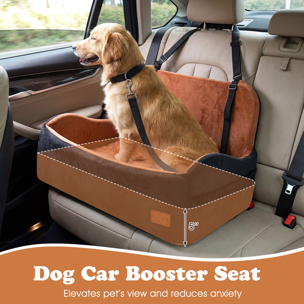 M Dog Car Seat Foam Booster for Medium & Large Dogs - Orthopedic Support & Safety