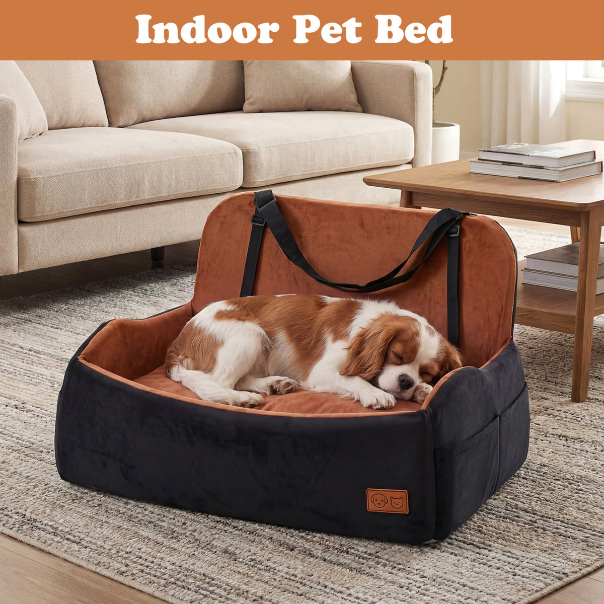 M Dog Car Seat Foam Booster for Medium & Large Dogs - Orthopedic Support & Safety