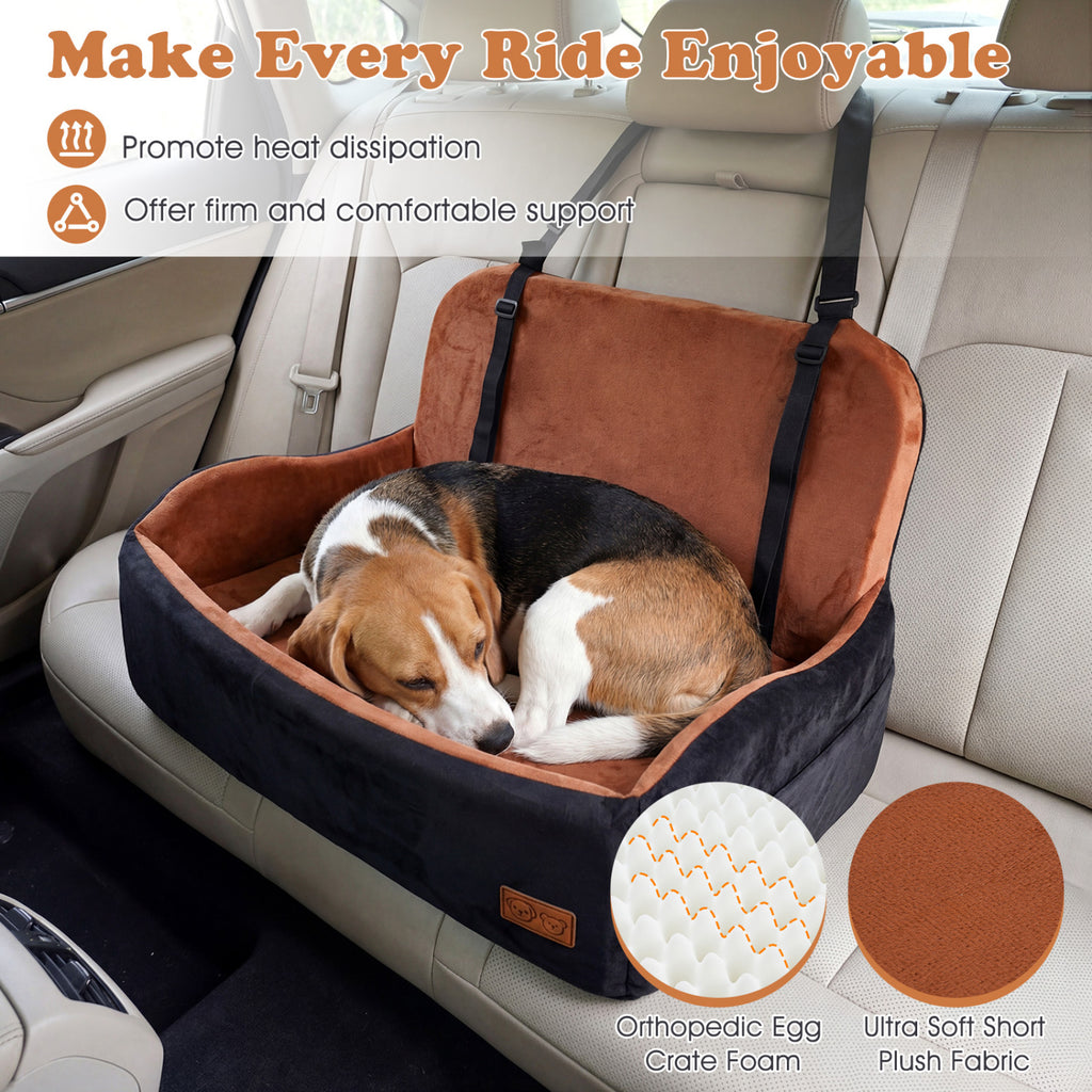 M Dog Car Seat Foam Booster for Medium & Large Dogs - Orthopedic Support & Safety