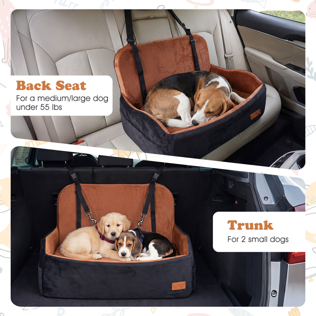 M Dog Car Seat Foam Booster for Medium & Large Dogs - Orthopedic Support & Safety
