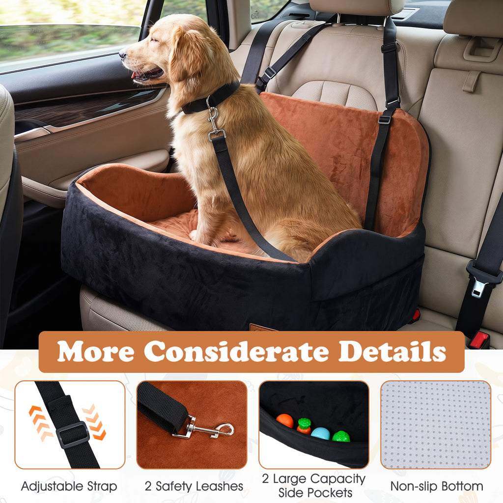 M Dog Car Seat Foam Booster for Medium & Large Dogs - Orthopedic Support & Safety