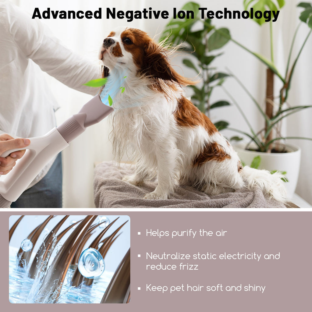 Dog Cat Hair Blower with Negative Ion Function and Adjustable Temperature - Variation of THIS listing