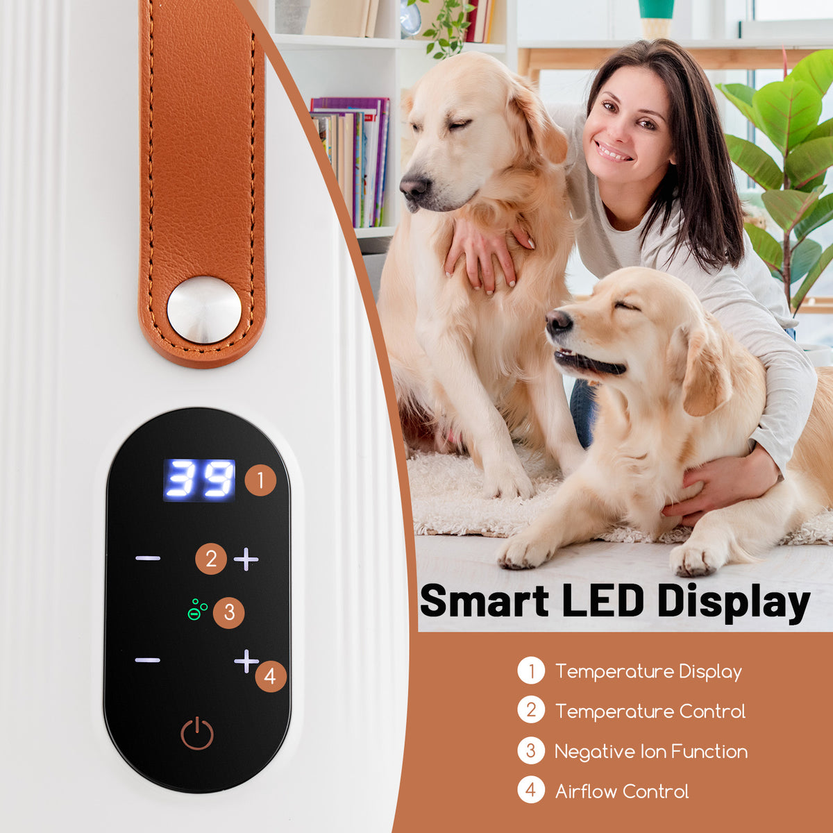 Dog Cat Hair Blower with Negative Ion Function and Adjustable Temperature - Variation of THIS listing