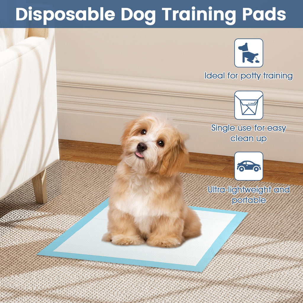 Dog and Puppy Pee Pads 18x13 Inches - Blue, 300 Count, Leakproof Potty Training