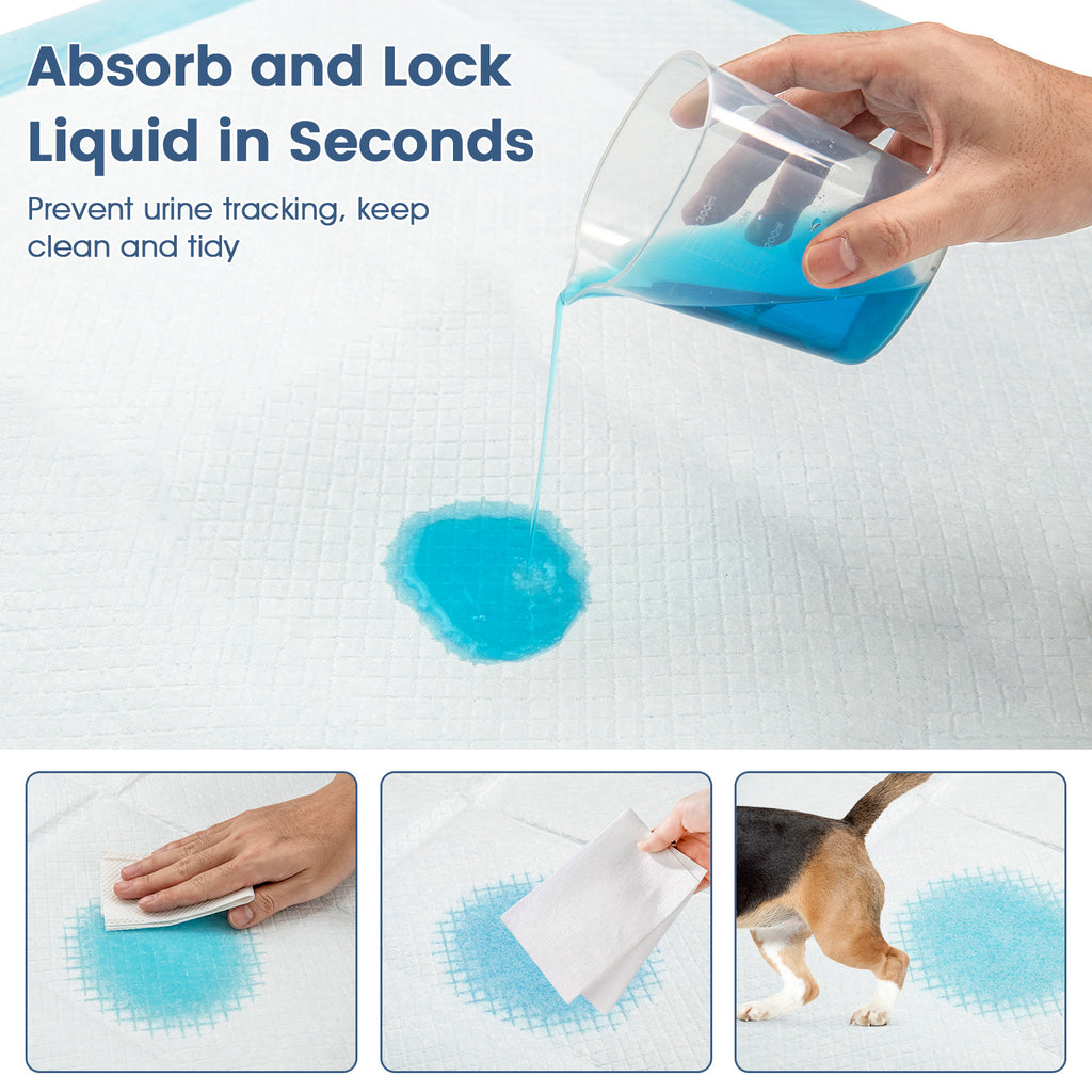 Dog and Puppy Pee Pads 18x13 Inches - Blue, 300 Count, Leakproof Potty Training