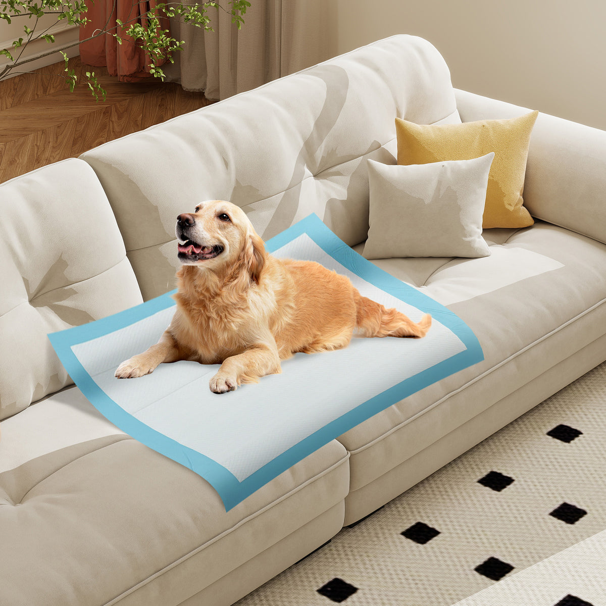 Dog and Puppy Pee Pads 36x36 Inches - 100 Count, Blue, Leak-Proof Potty Training