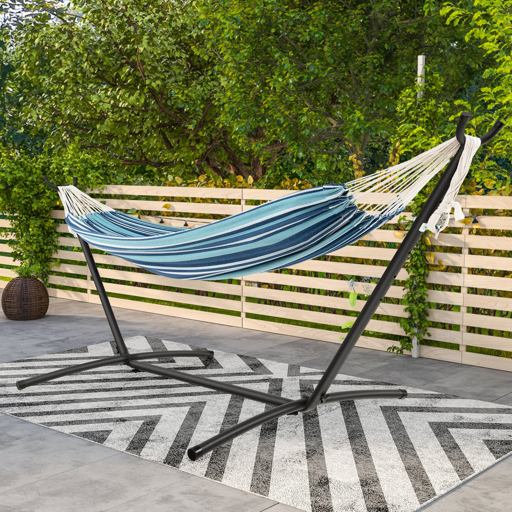 Portable Indoor Outdoor 2-Person Double Hammock Set with Stand and