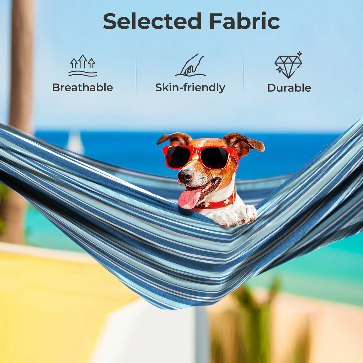 Portable Indoor Outdoor 2-Person Double Hammock Set with Stand and