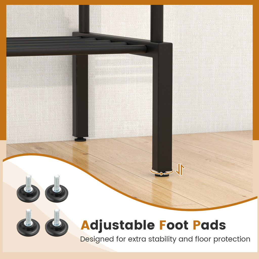 Double Rod Garment Rack with Adjustable Heights - Silver