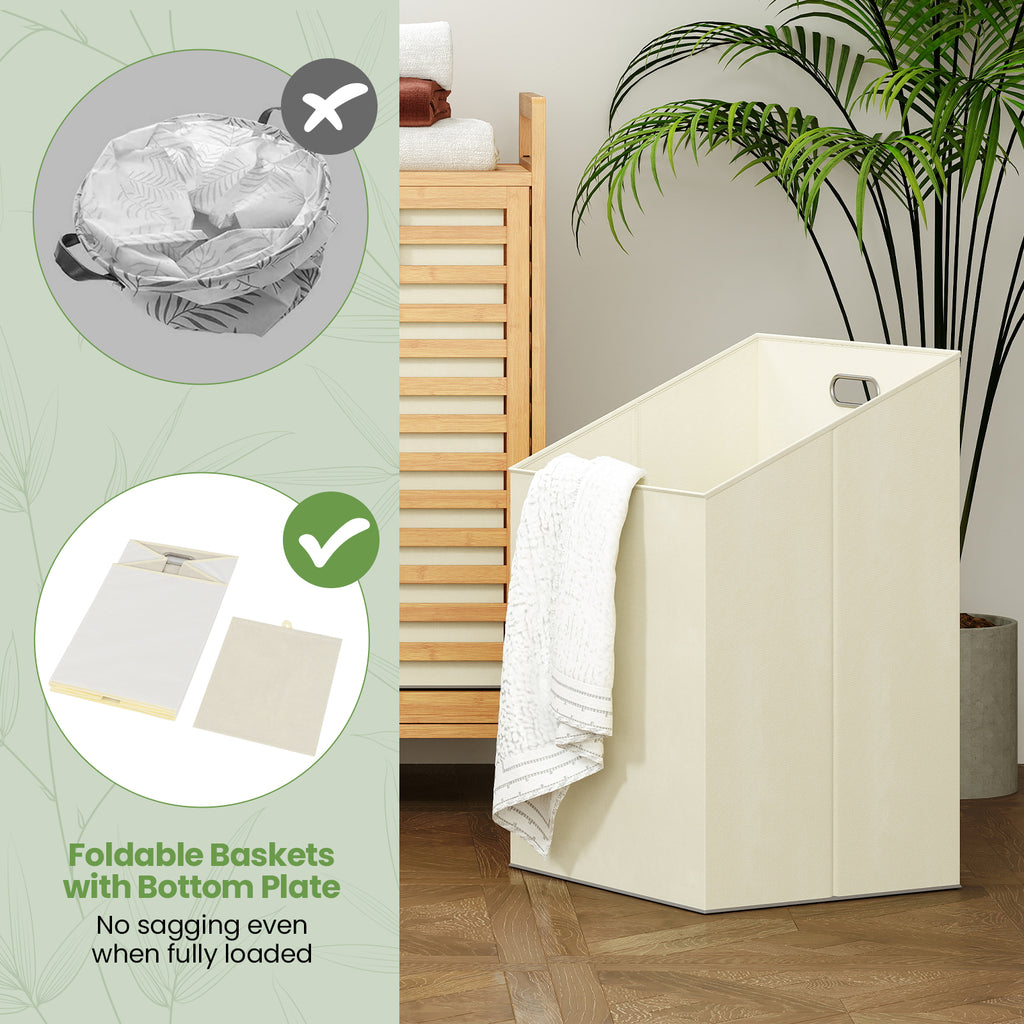 Double Tilt-out Laundry Hamper with 2 Removable Bins
