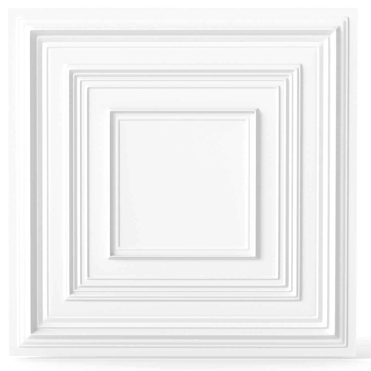 White PVC Drop Ceiling Tiles 24x24 Inches 3D Patterned Wall & Ceiling Panels - 12 Pack