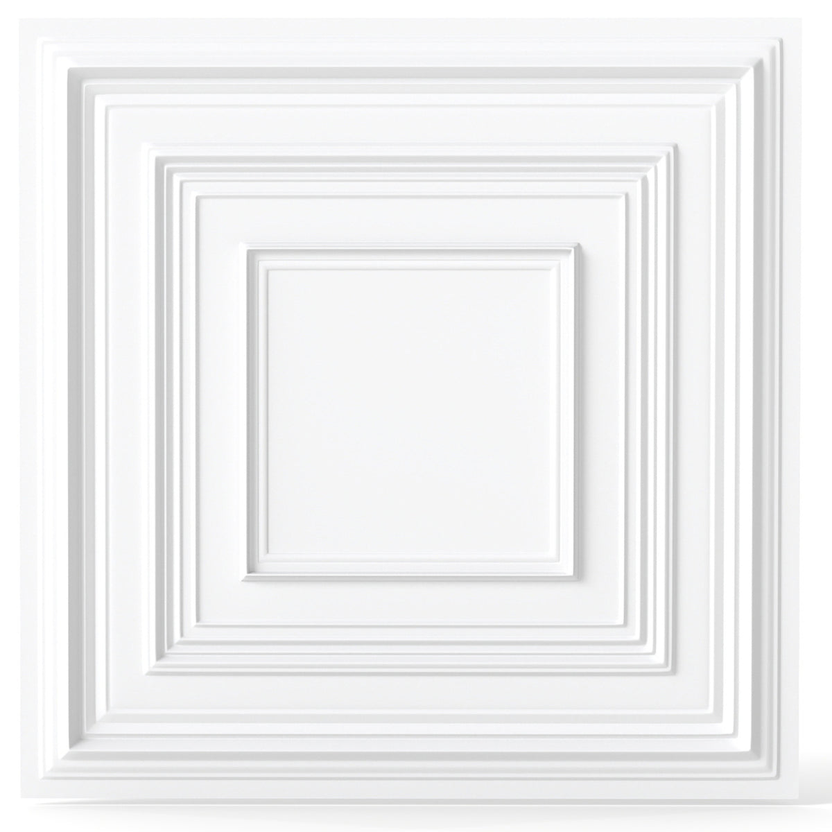 White PVC Drop Ceiling Tiles 24 x 24 Inches 3D Pattern 24-Pack - Versatile Wall and Ceiling Panels