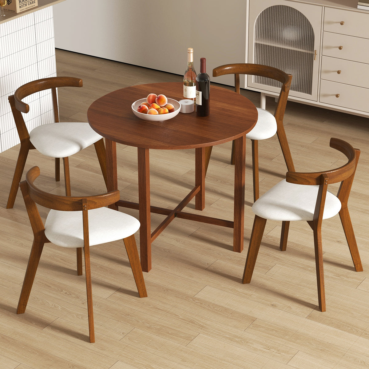 35.5" Dual Drop Leaf Dining Table, Walnut