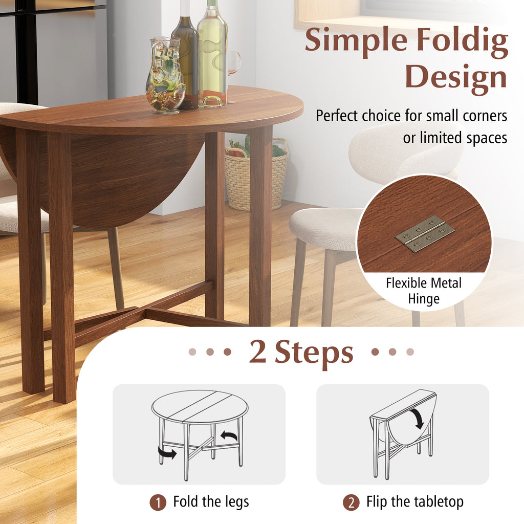 35.5" Dual Drop Leaf Dining Table, Walnut
