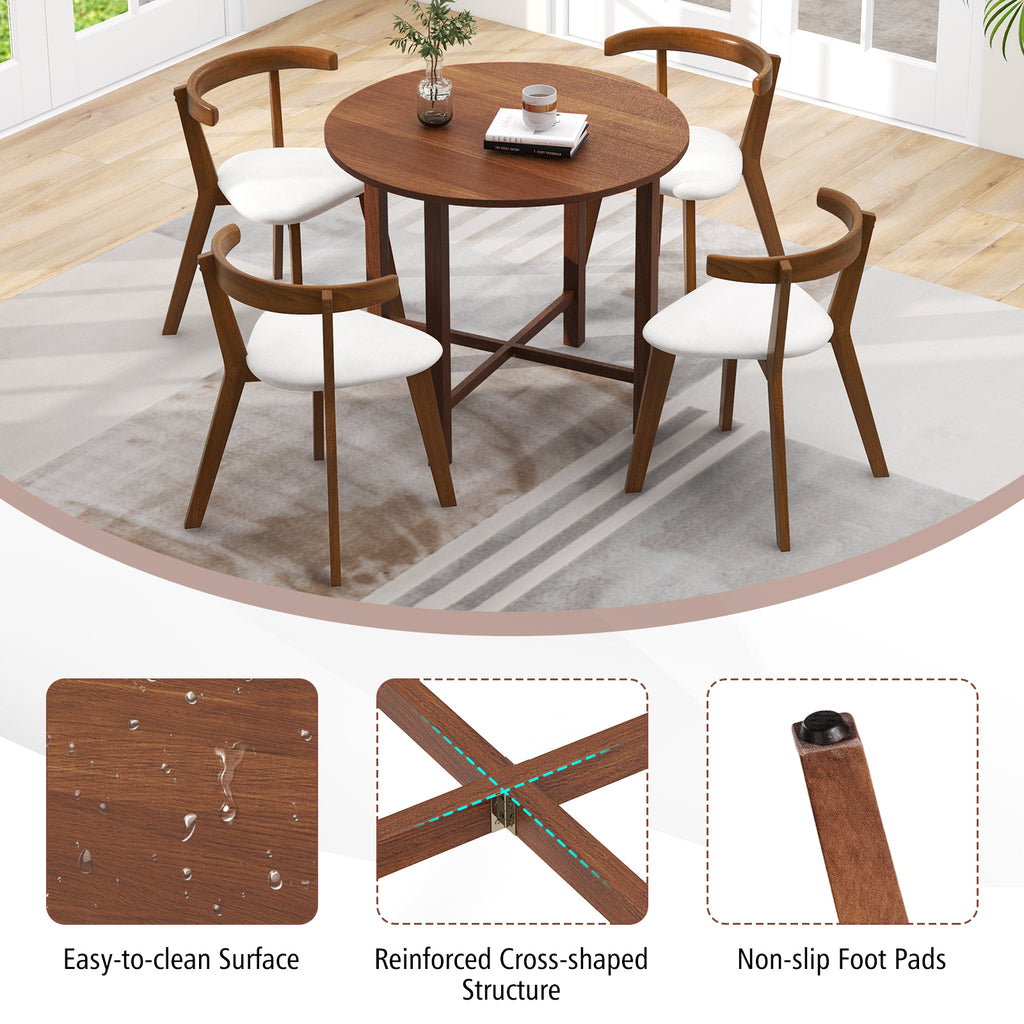 35.5" Drop Leaf Dining Table for Small Spaces - Walnut