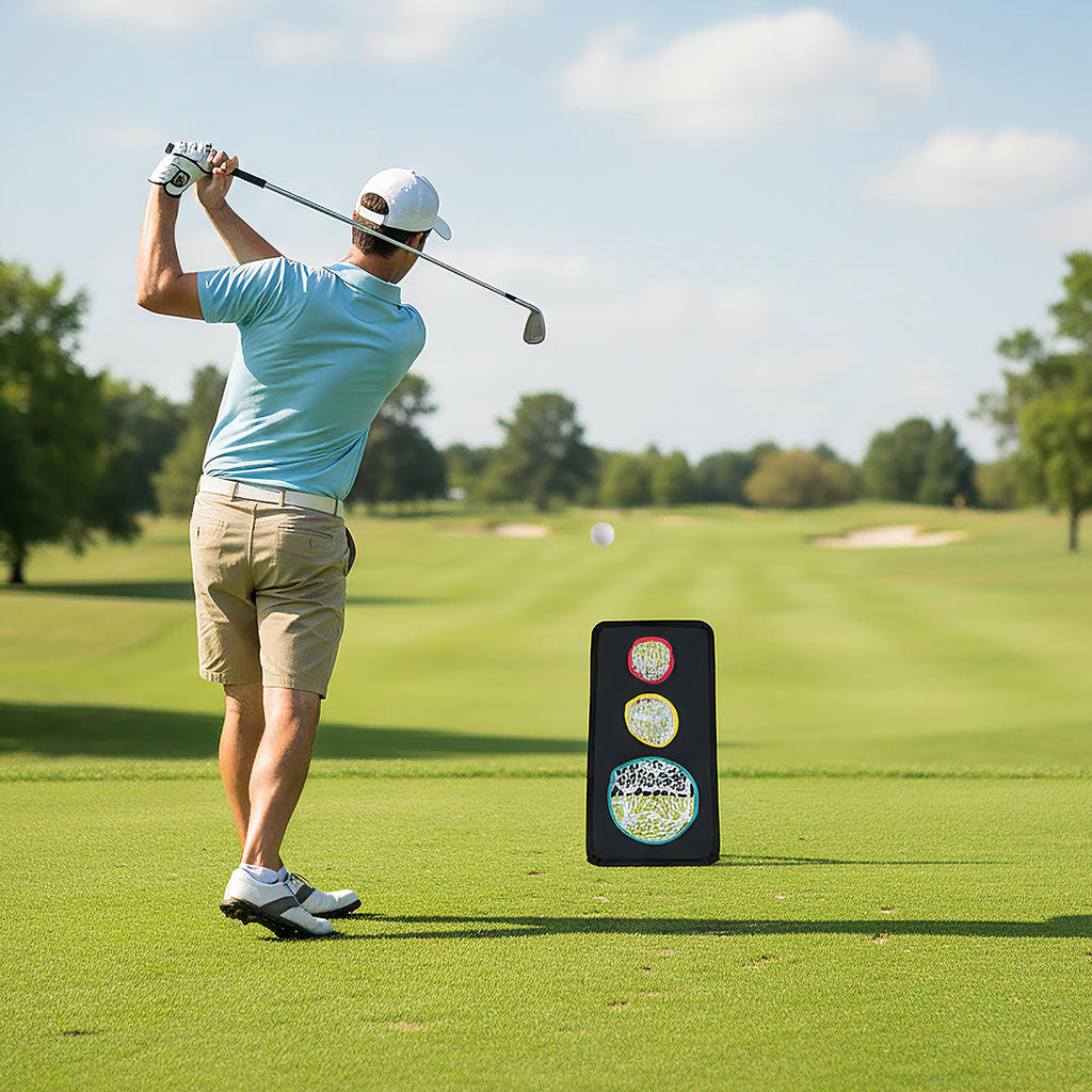 Dual-Sided Golf Chipping Net with 5 Target Holes - Indoor Outdoor Practice System