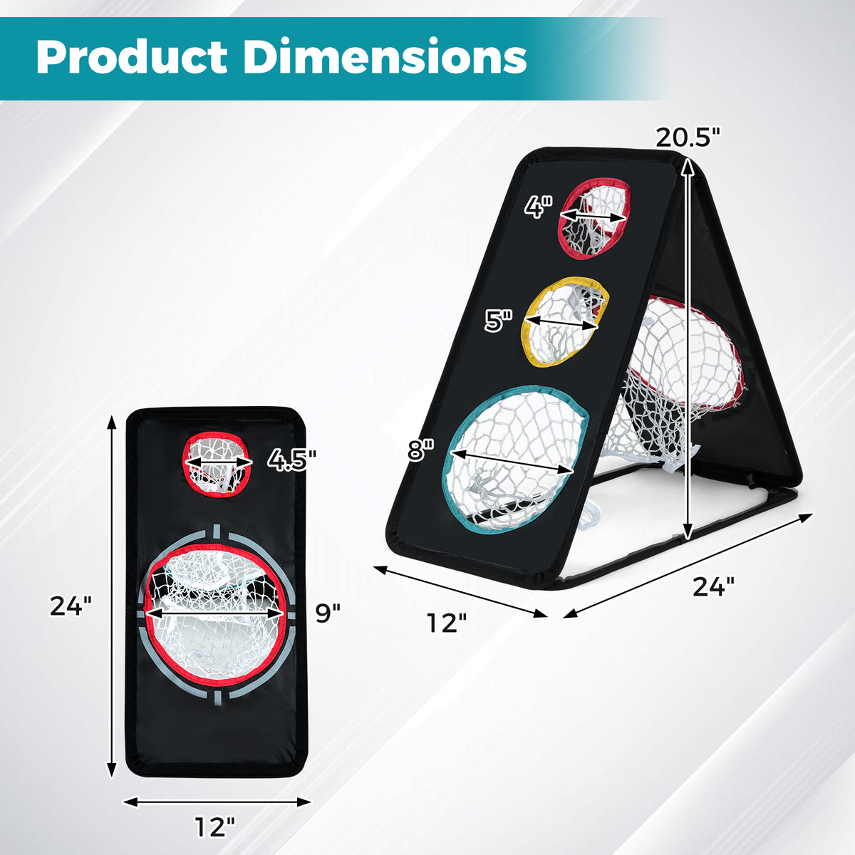 Dual-Sided Golf Chipping Net with 5 Target Holes - Indoor Outdoor Practice System