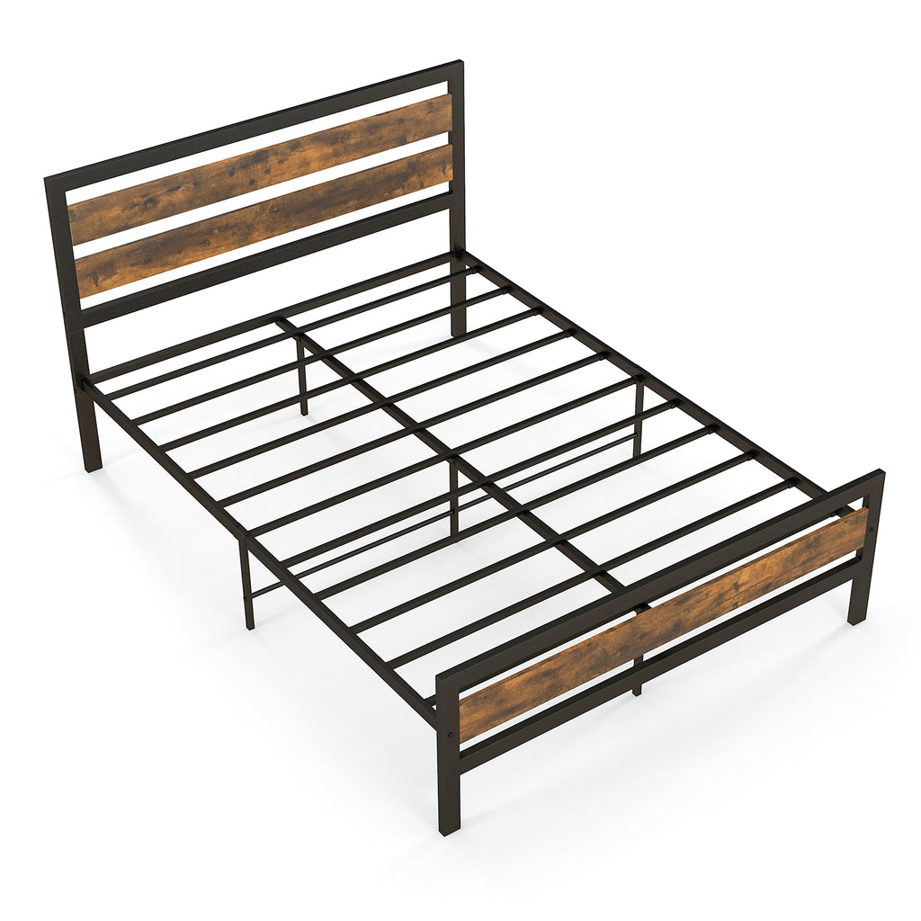 Metal Platform Bed Frame with Headboard - Full Size