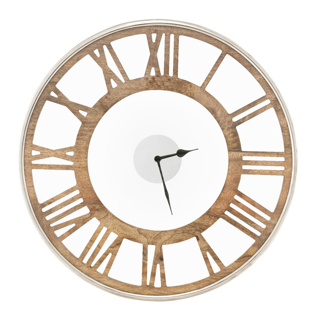 Silent Wall Clock 16/20 Inch with Classic Frame and Roman Numerals - Variation L