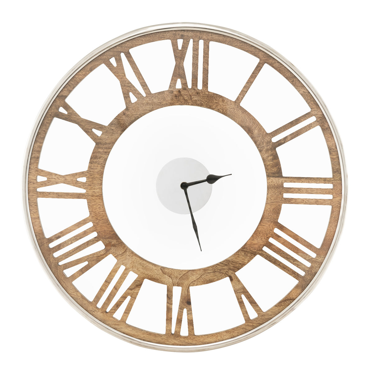 Silent Wall Clock 16/20 Inch with Classic Frame and Roman Numerals - Variation L
