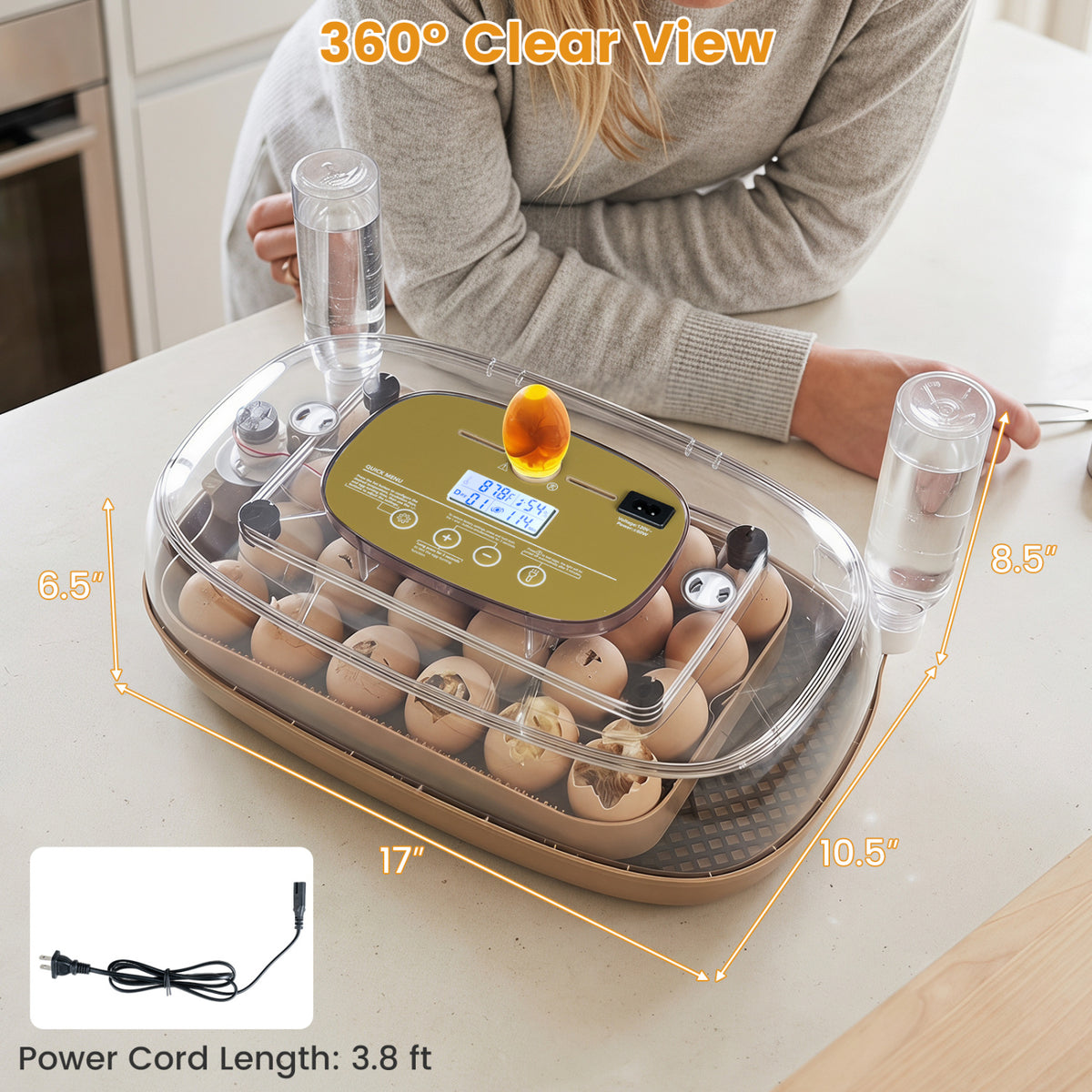 Egg Incubator with Temperature and Humidity Control - 21 Chicken Eggs Capacity - Egg Incubator Variation