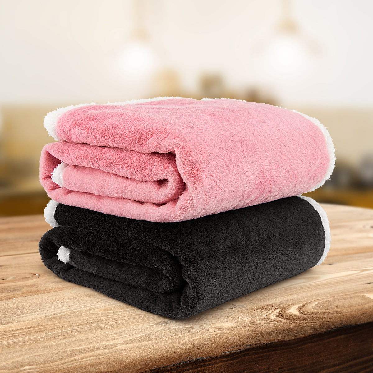 Electric Heated Blanket Throw, Pink - 10 Heat Settings