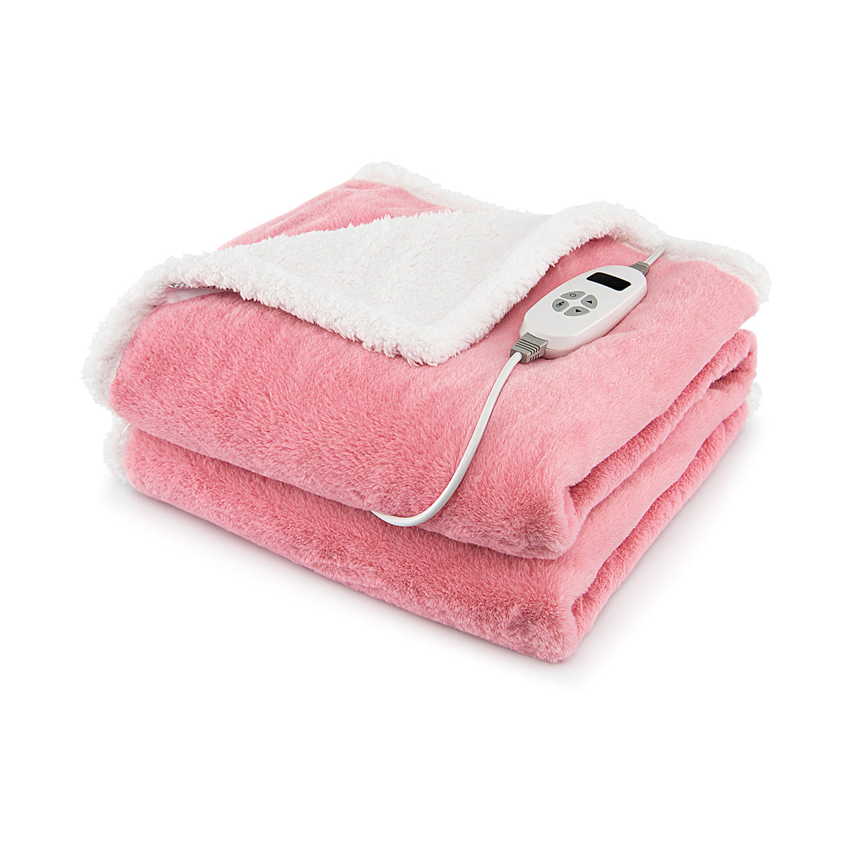 Electric Heated Blanket Throw, Pink - 10 Heat Settings