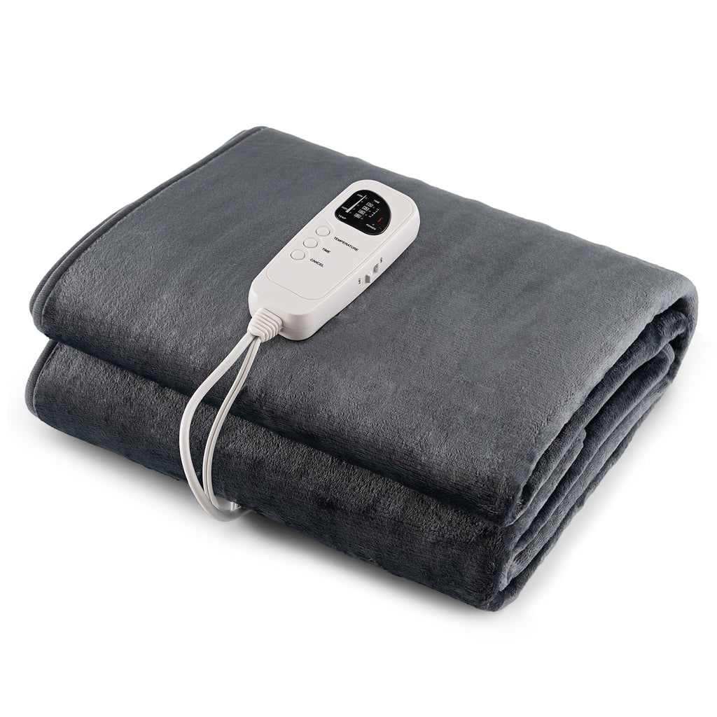 Electric Heated Mattress Pad Twin Size 5 Levels Gray