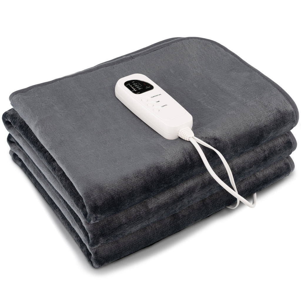 Electric Heated Mattress Pad Twin Size 5 Levels Gray