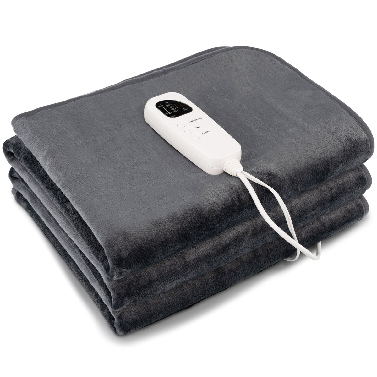 Electric Heated Mattress Pad Twin Size 5 Levels Gray