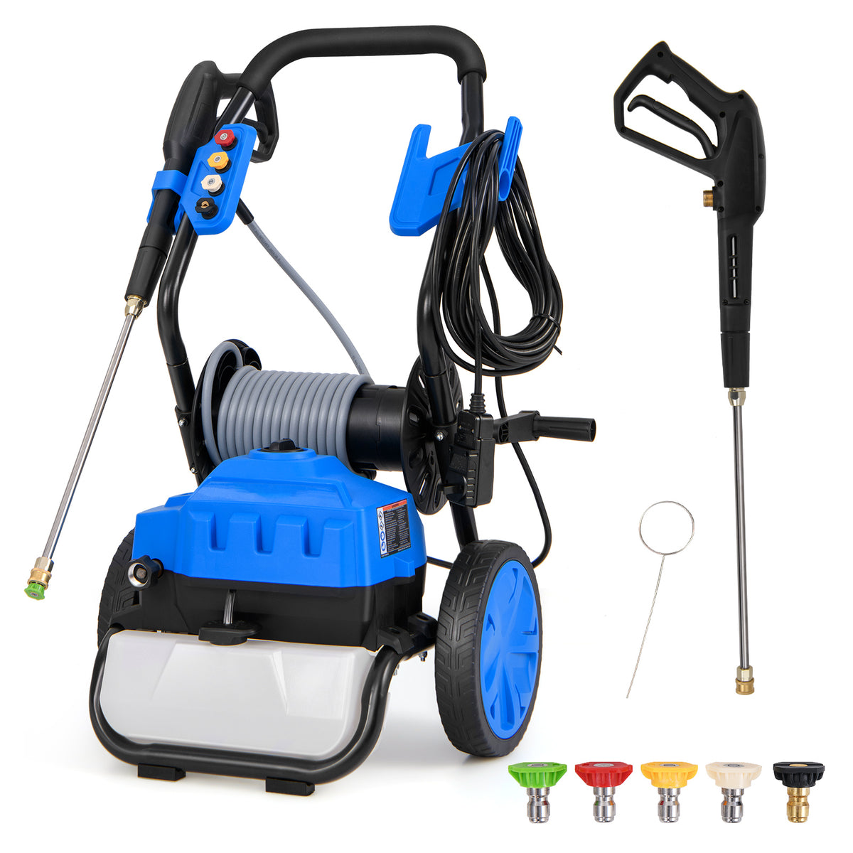 2300 PSI 1.8 GPM Electric Pressure Washer with Wheels and 5 Quick